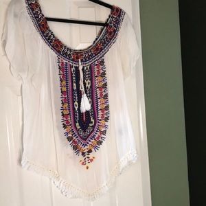 Union Spectrum Mexican Style Bare Shoulder Top sz 2x